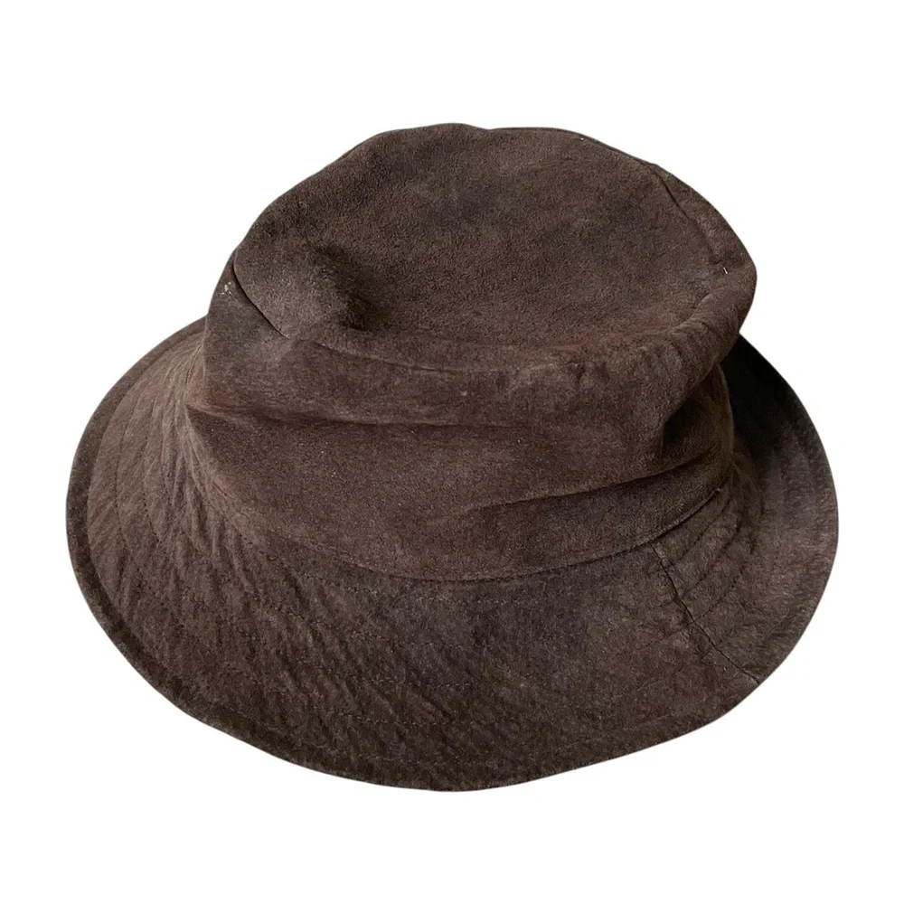 J CREW Vintage Brown Suede Bucket Hat S
